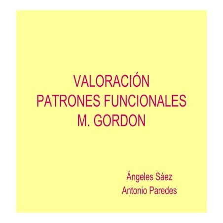 Valoracion por patrones funcionales  en ppt