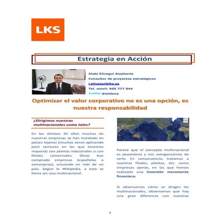 OPTIMIZAR EL VALOR CORPORATIVO