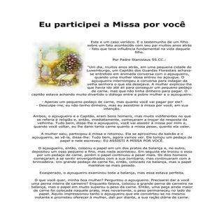 Valor da missa