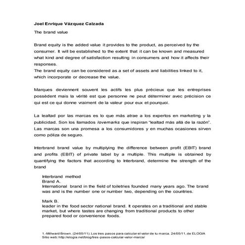 Interbrand Brand Valuation Method | PPTX