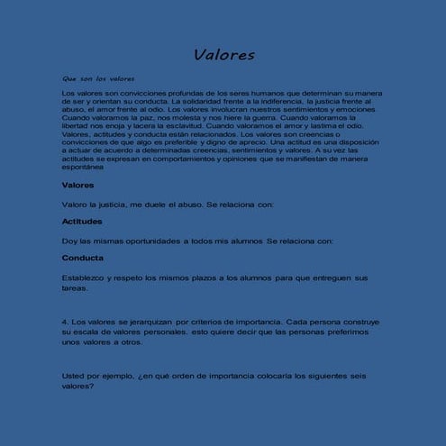 Los valores | PPTX