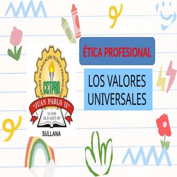 Valores Universales. en power poing valores