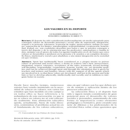 Valores en el deporte | PDF
