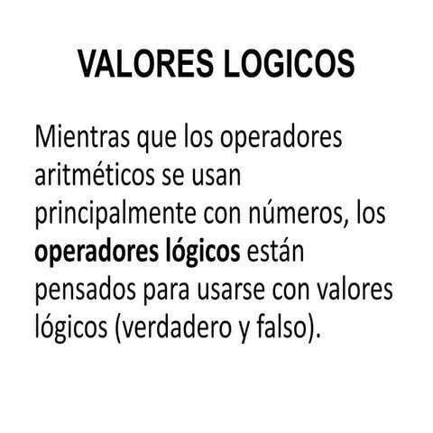 Valores logicos