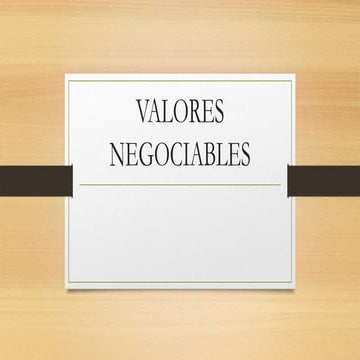 Valores negociables 