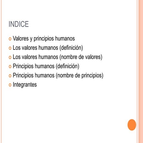 Valores y principios humanos