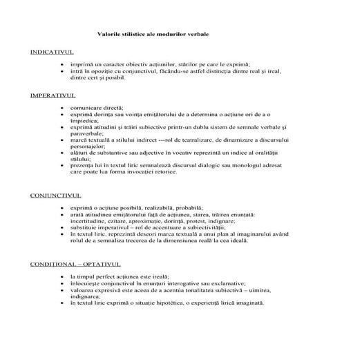 Valori stilistice ale_modurilor_verbelor | DOC