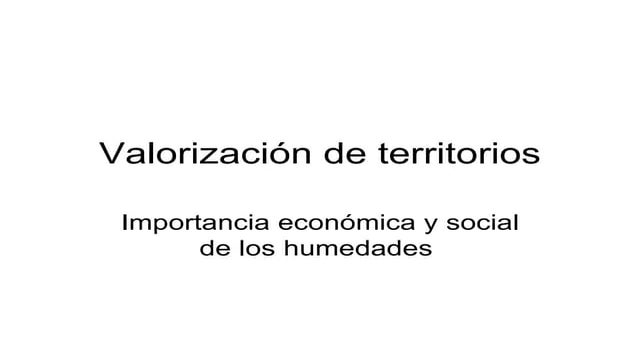 Valorización De Territorios Humedales