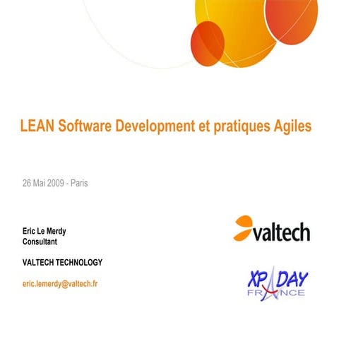 Lean Software Development et pratiques Agiles