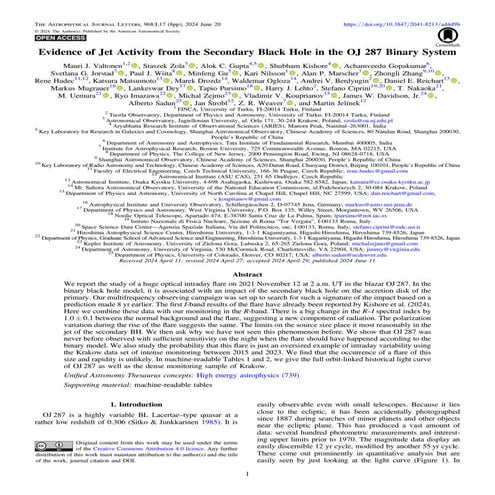 Evidence of Jet Activity from the Secondary Black Hole in the OJ 287