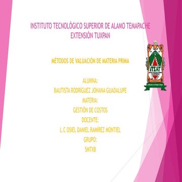 Valuación de materia prima