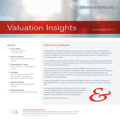 Valuation Insights - Q4 2017