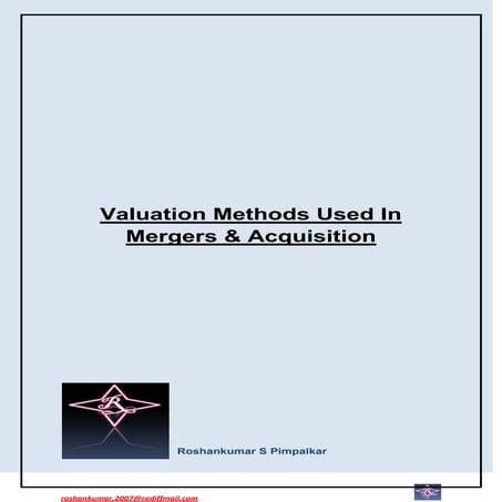 Valuation methods used in mergers & acquisitions