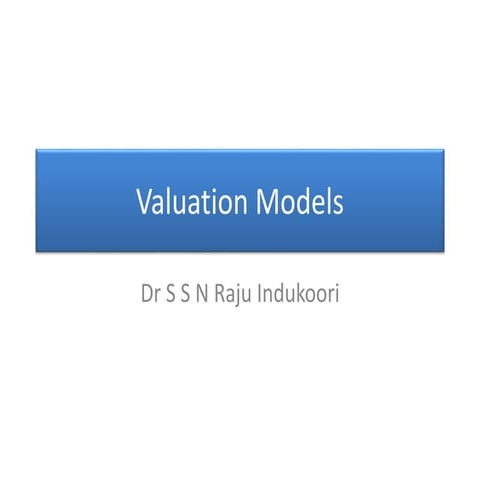 Valuation models