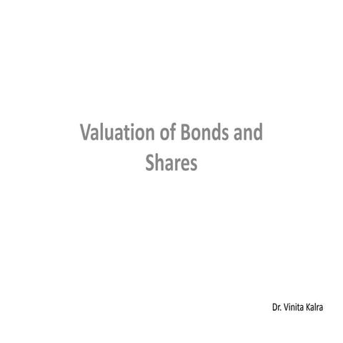 Valuation of bonds