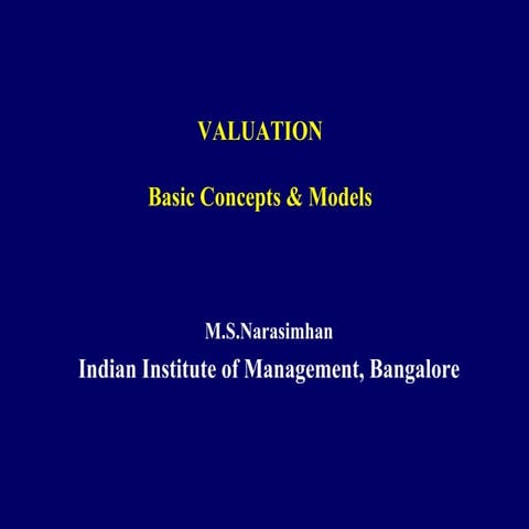 Valuation of equity (session 10)