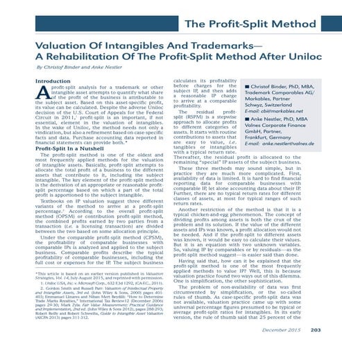 Fair licence-fee valuation using the profit split method | PDF