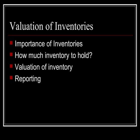 Valuation of inventories