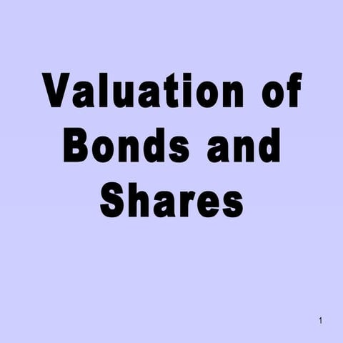 Valuation of securities