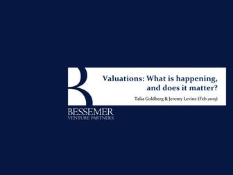 Valuations: What is happening and does it matter?