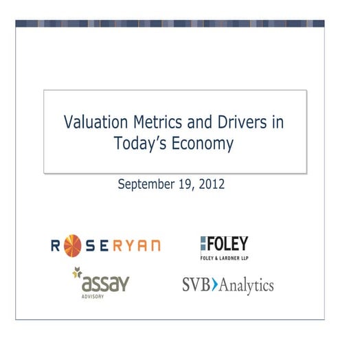 Valuation Metrics and Drivers in Today’s Economy  