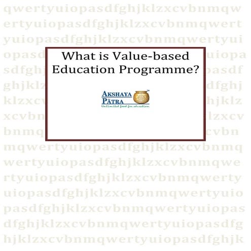 Value based education programme