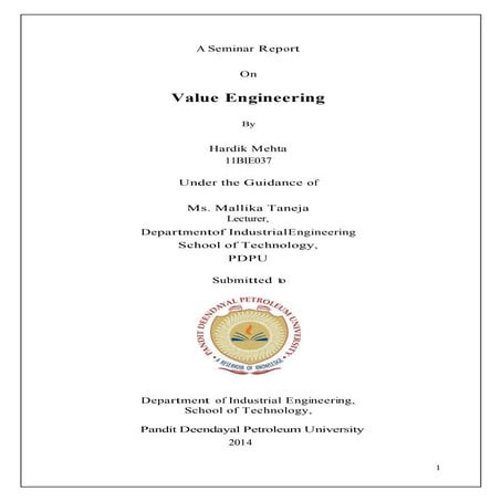 Value engineering