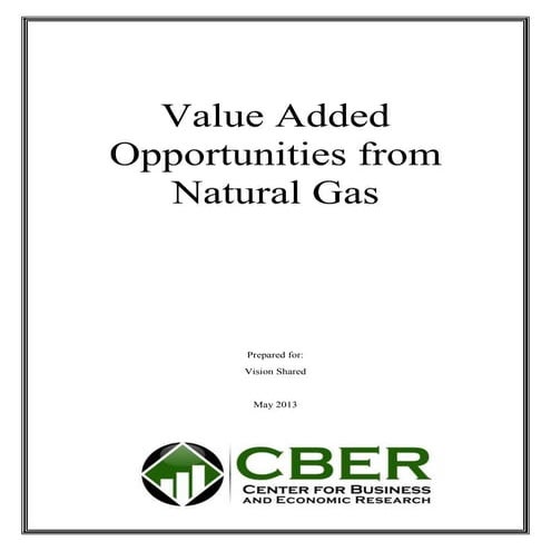 WV Report: Value Added Opportunities from Natural Gas