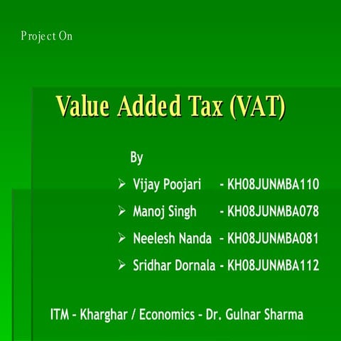 Value Added Tax (India) Final