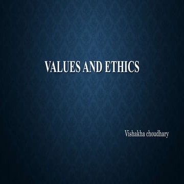 Value and ethics