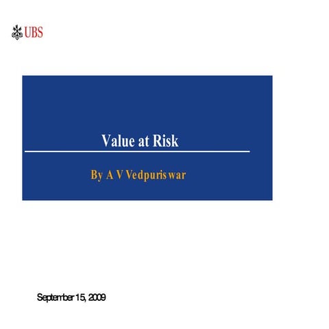 Value At Risk Sep 22