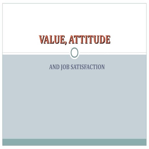 Value  attitude