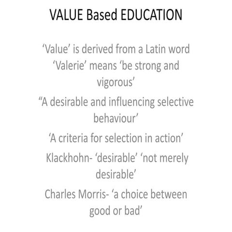 Value based education