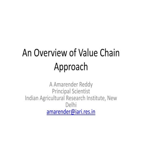An Overview of Value Chain Approach 