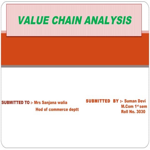 Value chain analysis