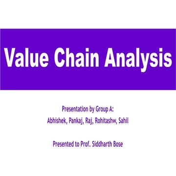 Value chain analysis