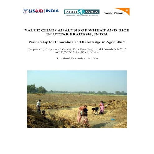 Value Chain Analysis of Wheat and Rice in Uttar Pradesh, India by USAID