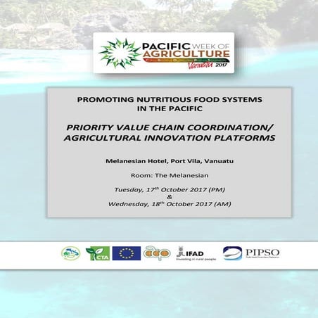 Programme: Value Chain Workshop at #PWA2017