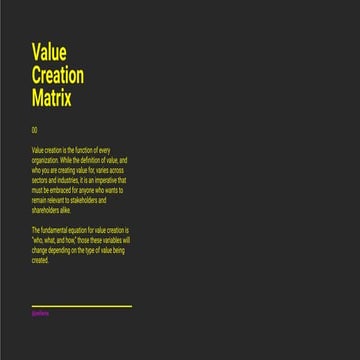 Value creation