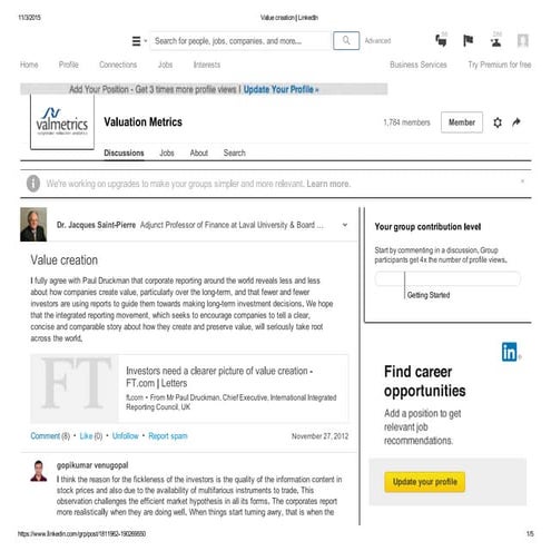 Value creation   linked in