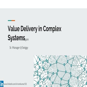 Agile Network India | Value Delivery in Complex Systems | RamKumar