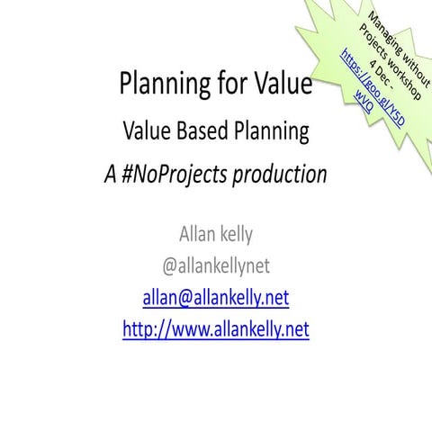 Planning for Value