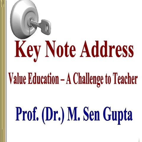 Value education - A challenge to teacher