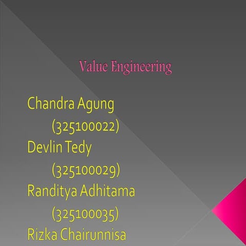Value engineering | PPTX
