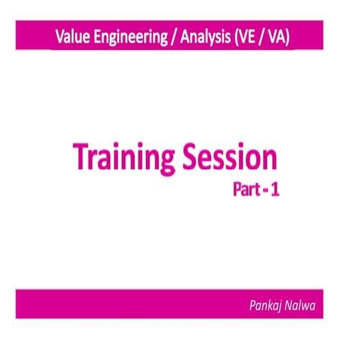 Value Engineering Part 1