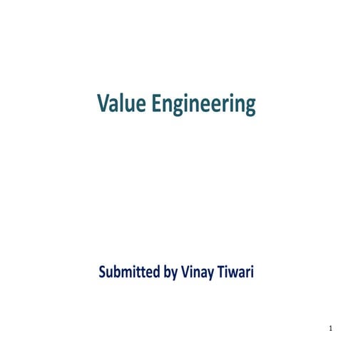 Value Engineering
