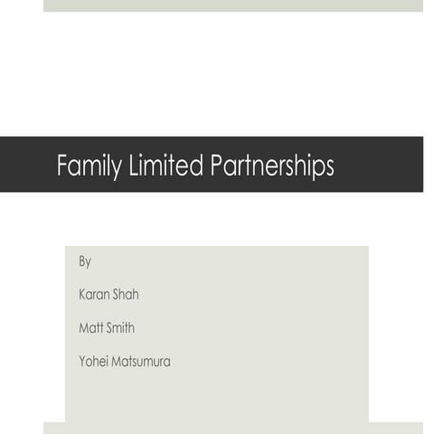 Valuation of Family Limited Partnership