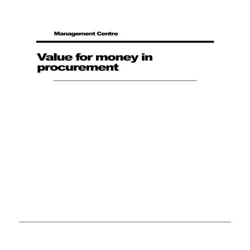 Value for money in procurement (4)