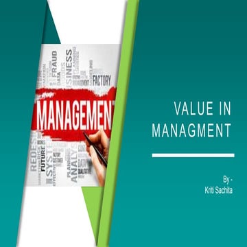 Value in management 