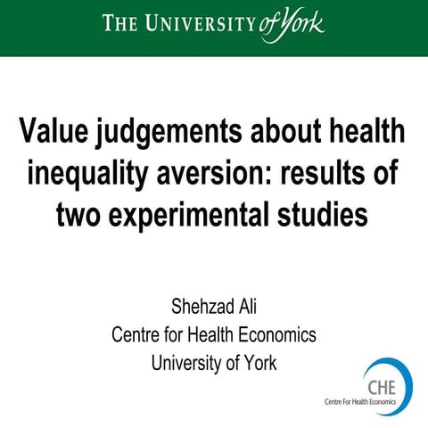 How reliable are value judgements about health inequality aversion? Results o...